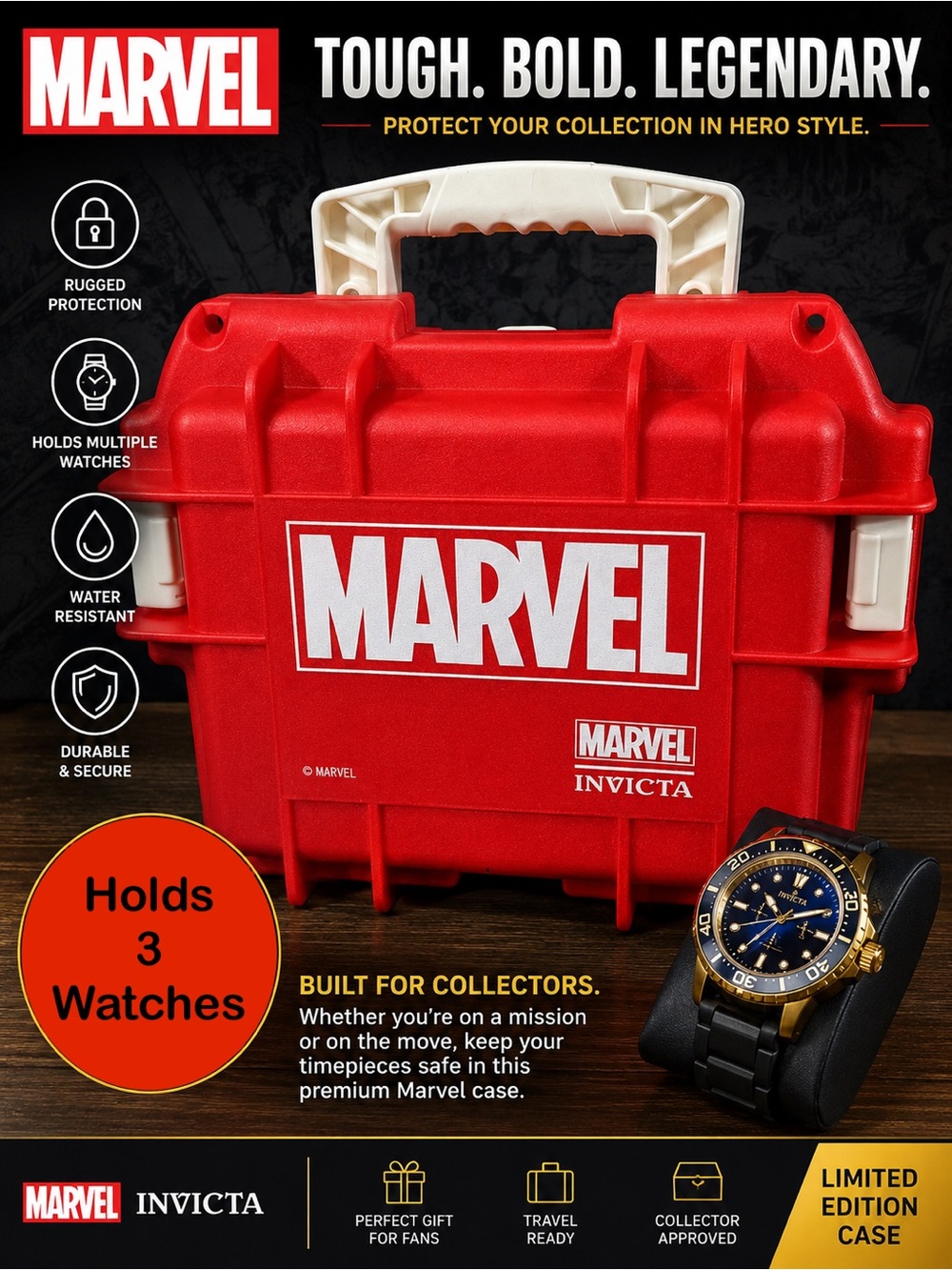 Invicta Marvel Collector Case - 3 slots for watches